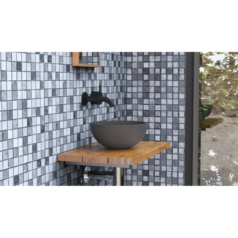 Ideavit solid surface waskom Solidmicro rond mat donker grijs - 23 cm