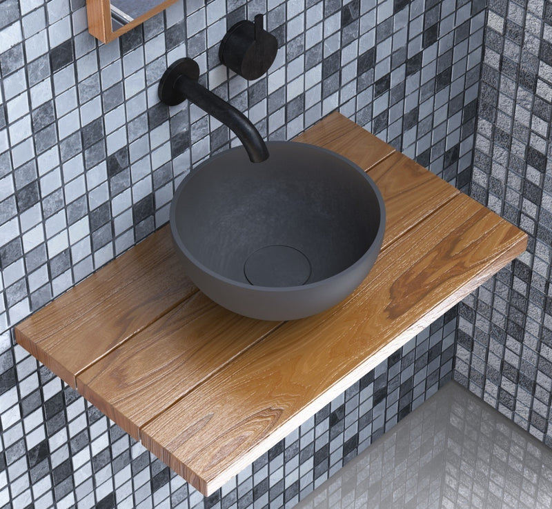 Ideavit solid surface waskom Solidmicro rond mat donker grijs - 23 cm