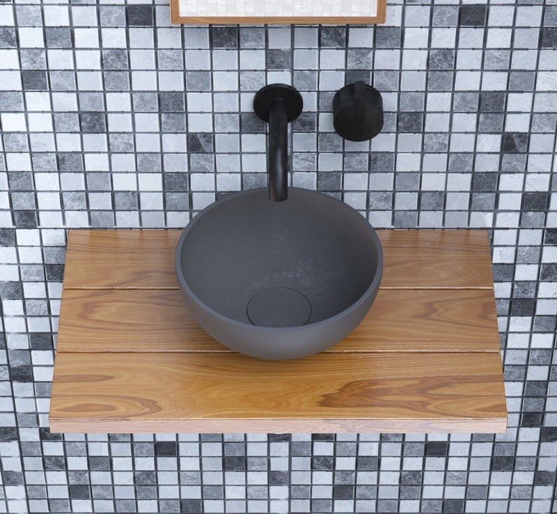 Ideavit solid surface waskom Solidmicro mat donker grijs - 23 cm