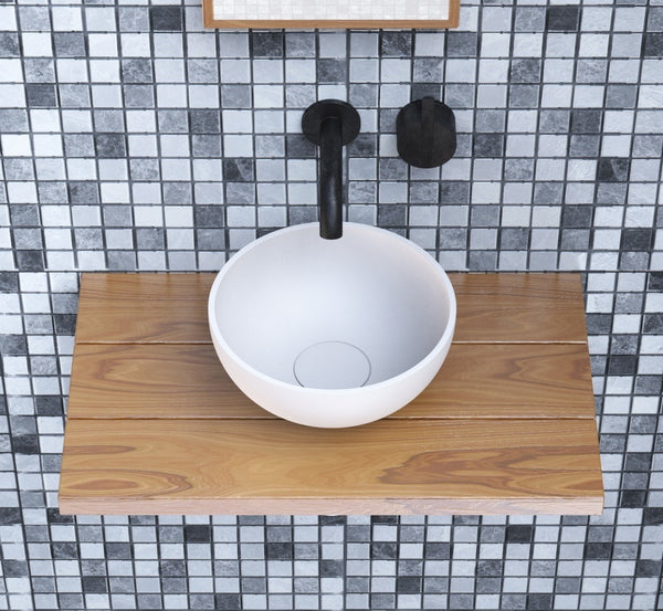 Ideavit solid surface waskom Solidmicro rond mat wit - 23 cm