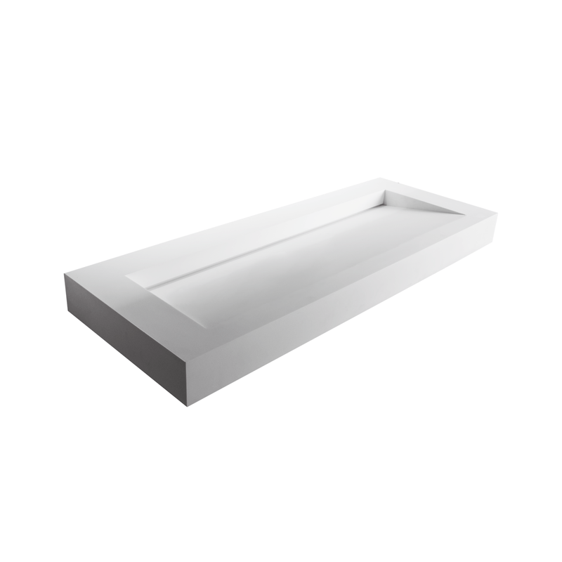 Ideavit solid surface enkele wastafel Solidsquare b-10 mat wit - 120 cm