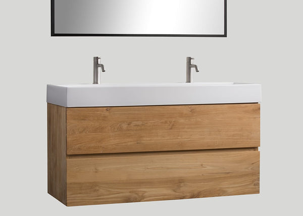 Keramiek enkele wastafel Muse glans wit (0 kr.gt) - 120 cm