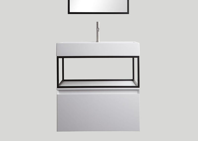 Blend keramiek enkele wastafel Muse glans wit met kraangat - 60 cm