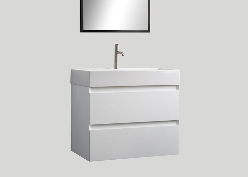 Keramiek enkele wastafel Muse glans wit (0 kr.gt) - 100 cm