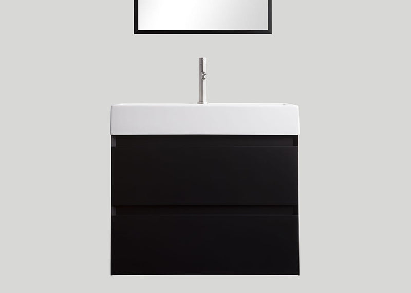 Blend keramiek enkele wastafel Muse glans wit met kraangat - 90 cm