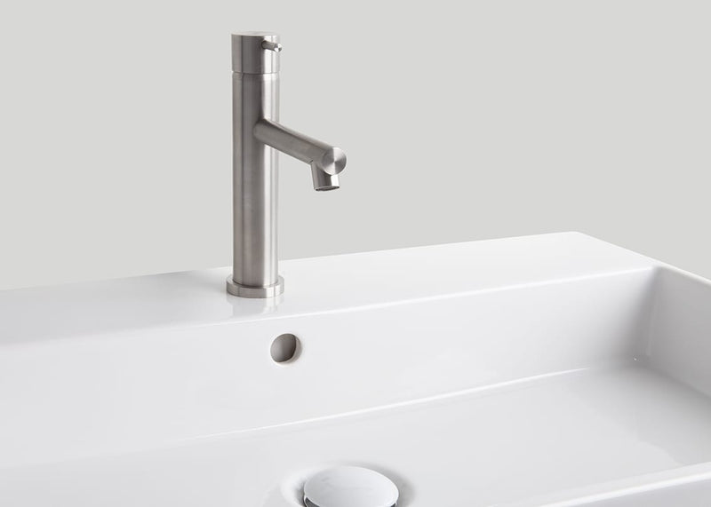 Mastello teak badmeubel Loft en keramiek wastafel glans wit met kraangat - 70 cm