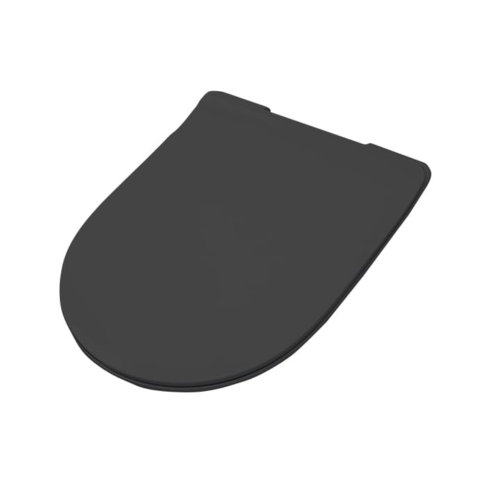 Soft-close toiletzitting met quick release mat zwart 2