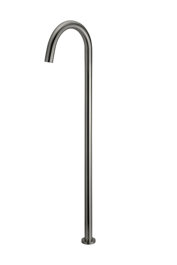 Meir gun metal PVD vrijstaande badkraan met handdouche en inbouw mengkraan omstel groot