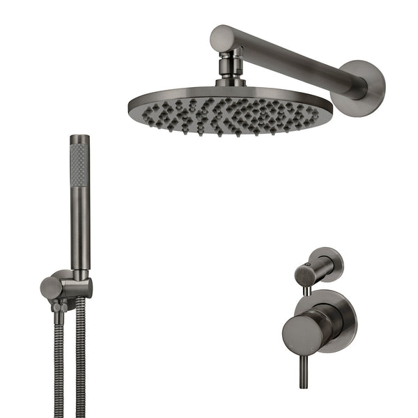 Gun metal PVD inbouw doucheset met handdouche en mengkraan omstel klein