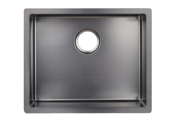 Meir RVS enkele spoelbak Lavello PVD geborsteld gun metal - 45 cm
