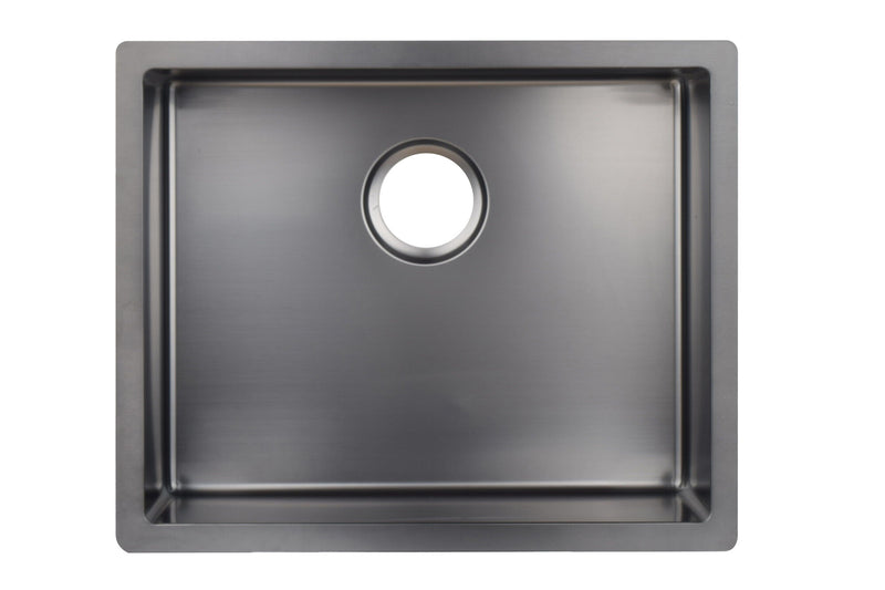 Meir RVS enkele spoelbak Lavello PVD geborsteld gun metal - 45 cm