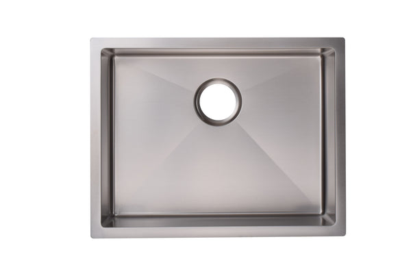 Meir RVS enkele spoelbak Lavello PVD geborsteld nikkel - 45 cm