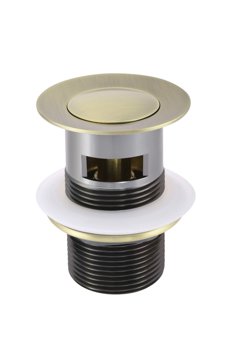 Meir gouden pop-up wastafel afvoerplug met overloop