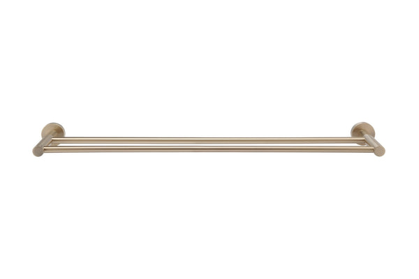 Rosé gouden handdoekhouder dubbel 60 cm van schuin boven