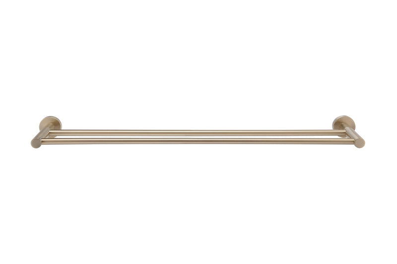 Rosé gouden handdoekhouder dubbel 60 cm van schuin boven