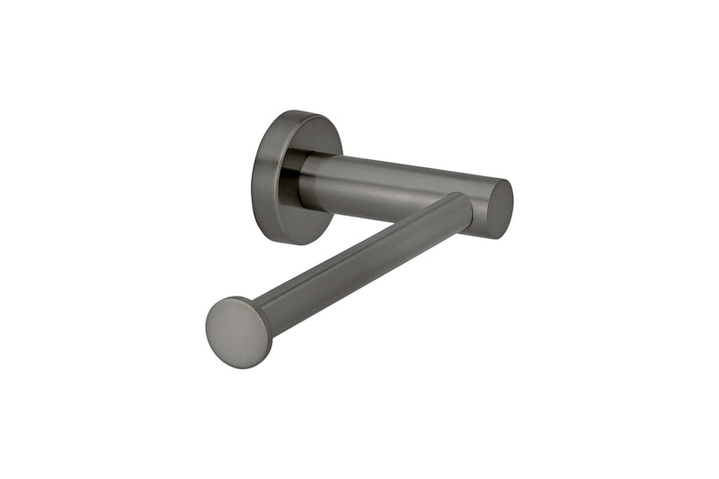 Gun metal PVD toiletrolhouder van de zijkant