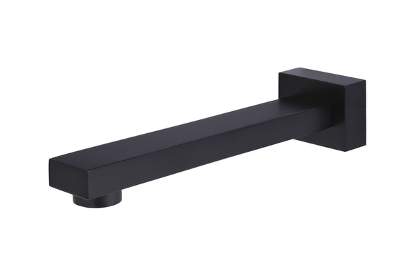 Meir mat zwarte wanduitloop vierkant 20 cm