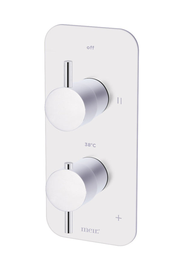 Meir afbouwdeel chromen inbouw thermostaat met 2-weg omstel 