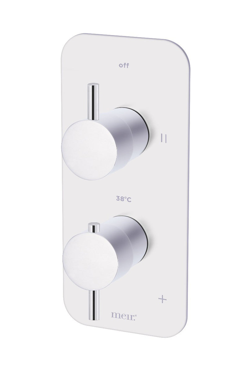 Meir afbouwdeel chromen inbouw thermostaat met 2-weg omstel 