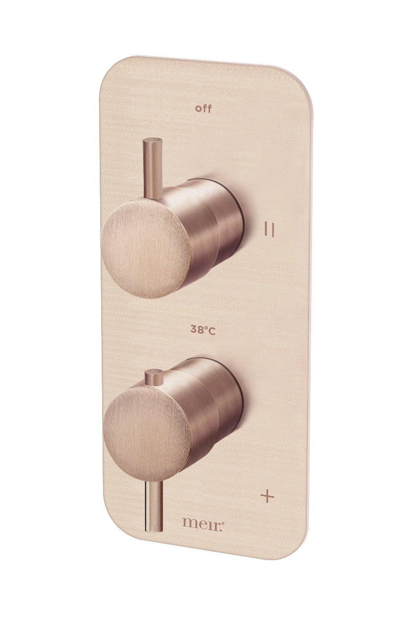 Meir afbouwdeel rosé gouden inbouw thermostaat met 2-weg omstel 