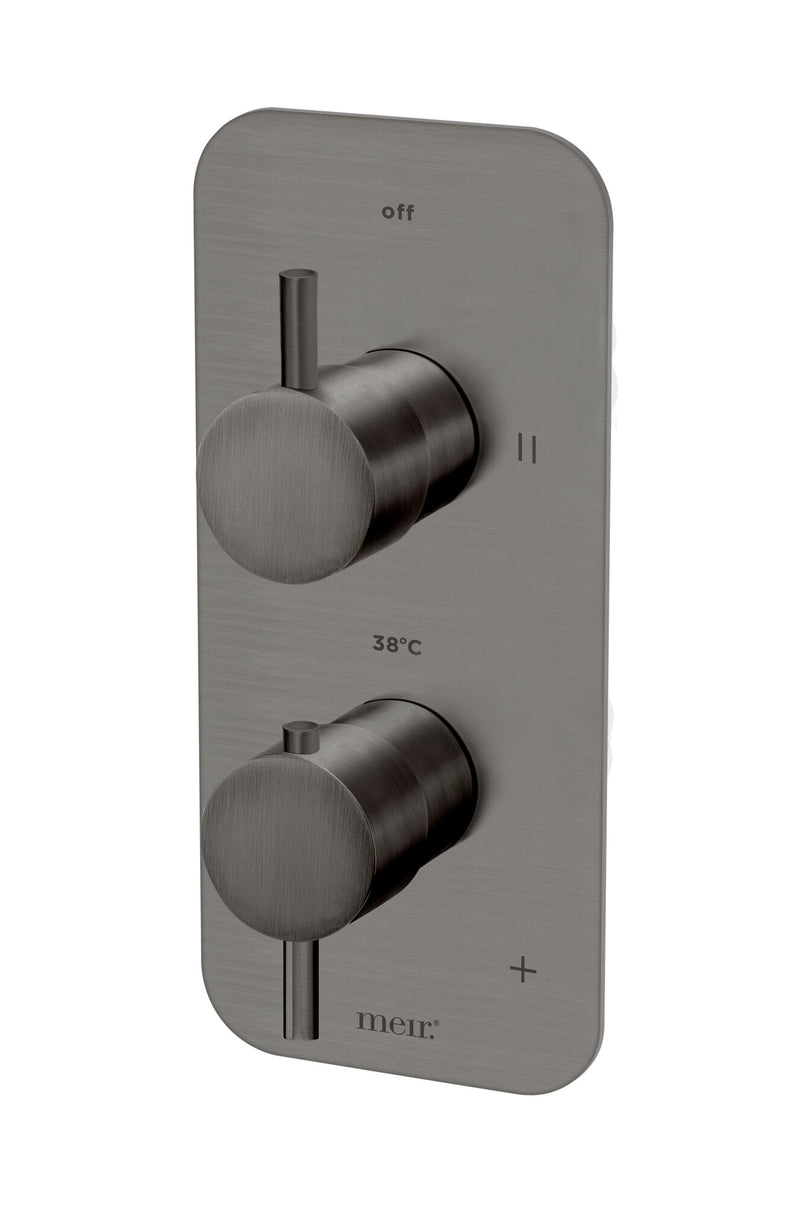 Afbouwdeel gun metal PVD inbouw thermostaatkraan met omstel afbeelding 6