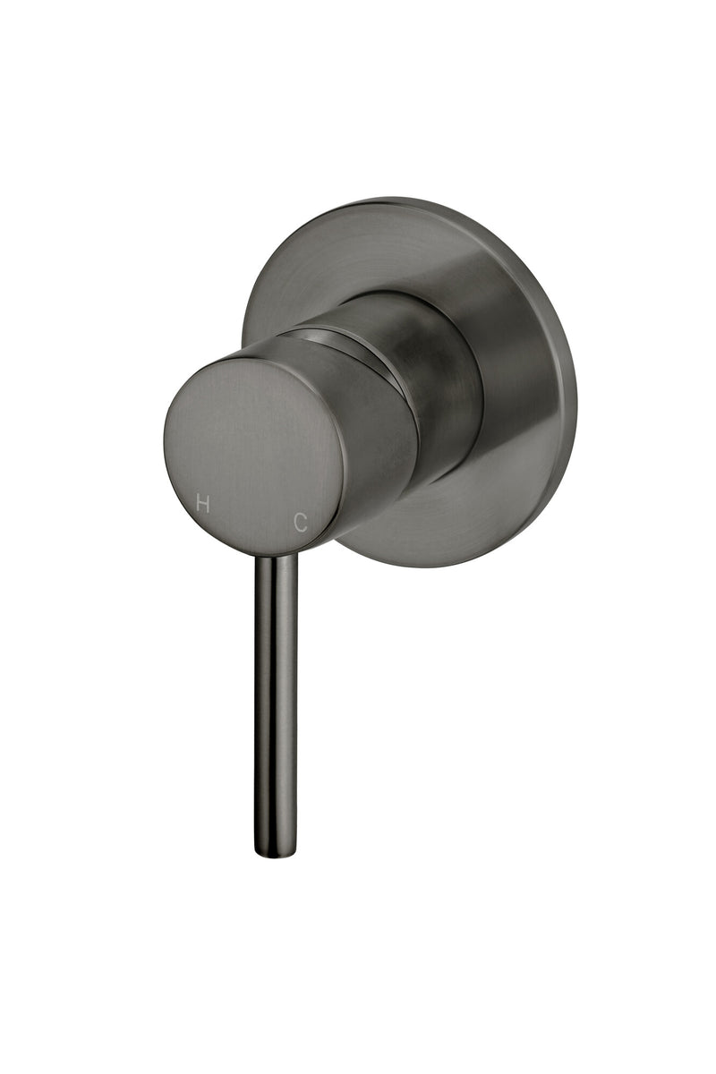 Meir gun metal PVD wandkraanset met uitloop en mengkraan