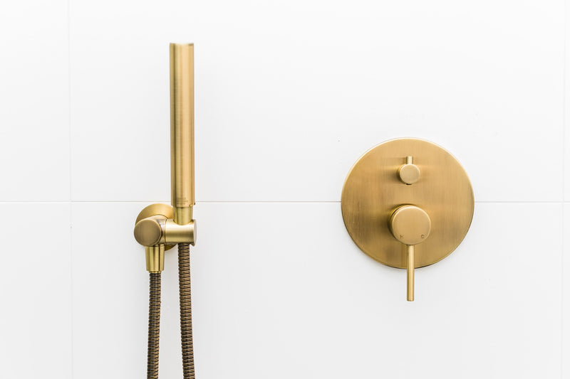 Meir gouden inbouw doucheset plafond met handdouche en mengkraan omstel groot