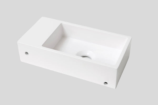 Blend polystone toiletfontein Sens rechts glans wit zonder kraangat - 36 cm