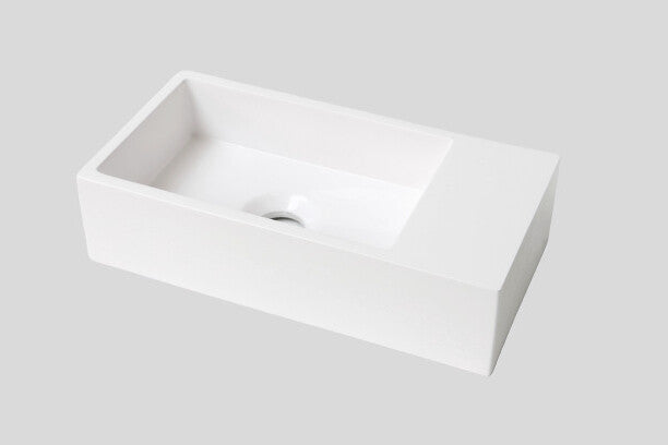 Mastello teak toiletmeubel Bali rechts en polystone toiletfontein glans wit met kraangat - 40 cm