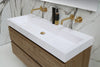 Blend polystone enkele wastafel Sage glans wit (2 kr.gt) - 120 cm