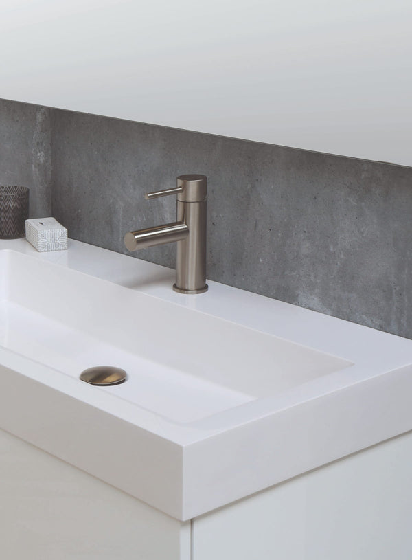 Blend polystone enkele wastafel Sage glans wit (0 kr.gt) - 60 cm