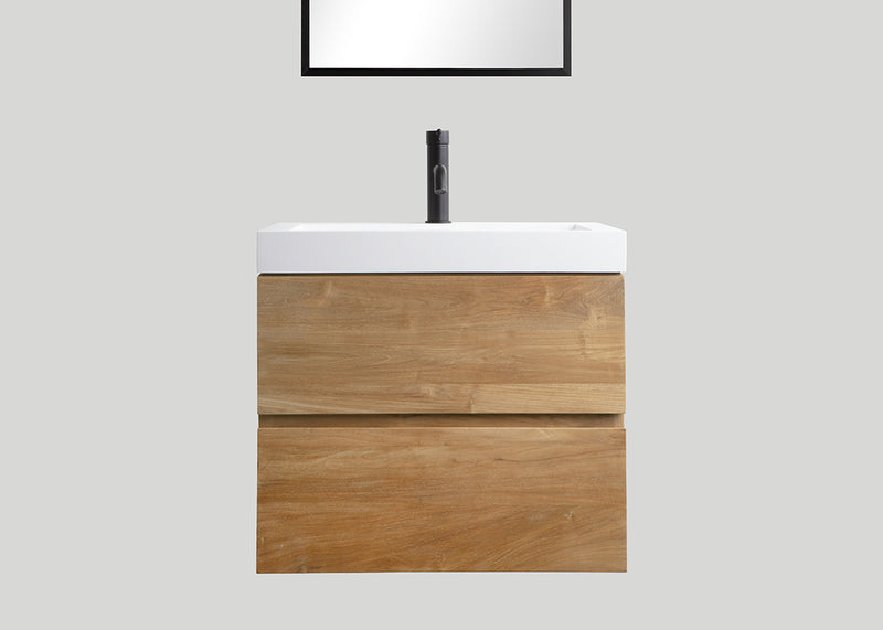 Blend polystone enkele wastafel Sage glans wit zonder kraangat - 100 cm