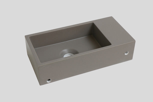 Blend quartz toiletfontein Rebel links mat beton grijs zonder kraangat - 36 cm