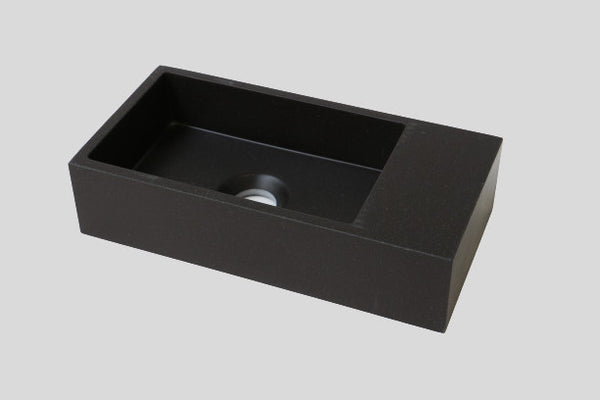 Blend quartz toiletfontein Rebel rechts mat zwart (1 kr.gt) - 36 cm