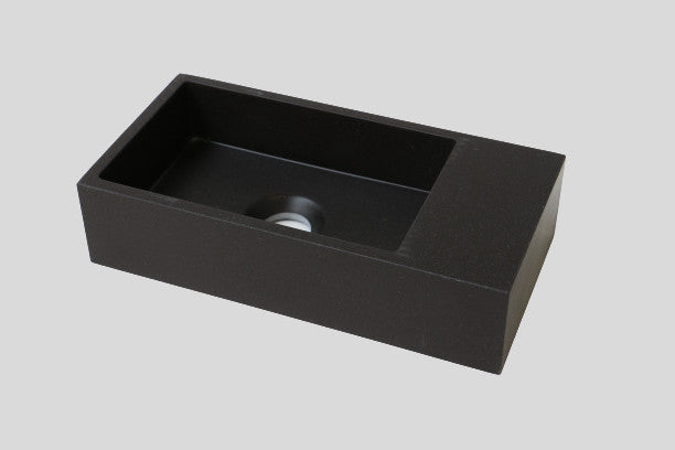 Blend quartz toiletfontein Rebel rechts mat zwart (1 kr.gt) - 36 cm