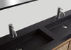 Blend quartz dubbele wastafel Raw mat zwart (2 kr.gt) - 140 cm