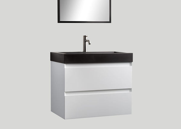 Quartz enkele wastafel Raw mat zwart (0 kr.gt) - 100 cm