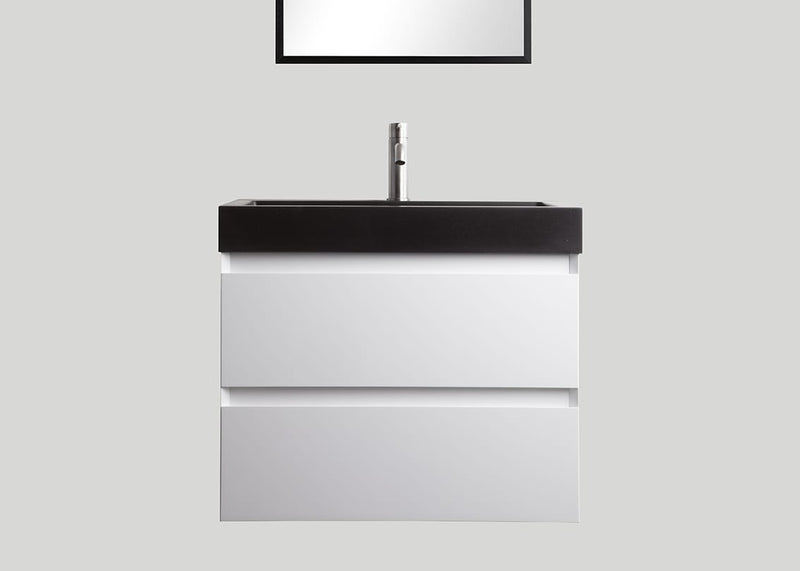 Blend quartz enkele wastafel Raw mat zwart zonder kraangat - 100 cm