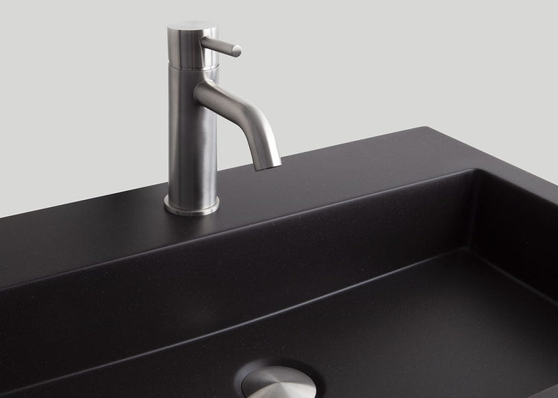 Blend quartz enkele wastafel Raw mat zwart (0 kr.gt) - 100 cm