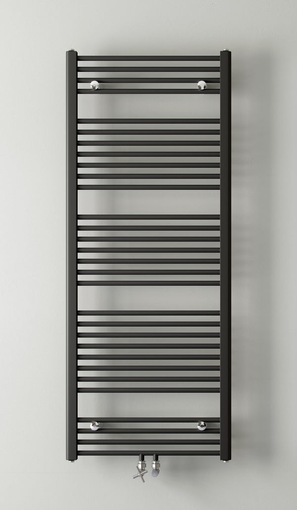 Instamat handdoekradiator Base mat zwart met aansluitset - 185 x 60 cm