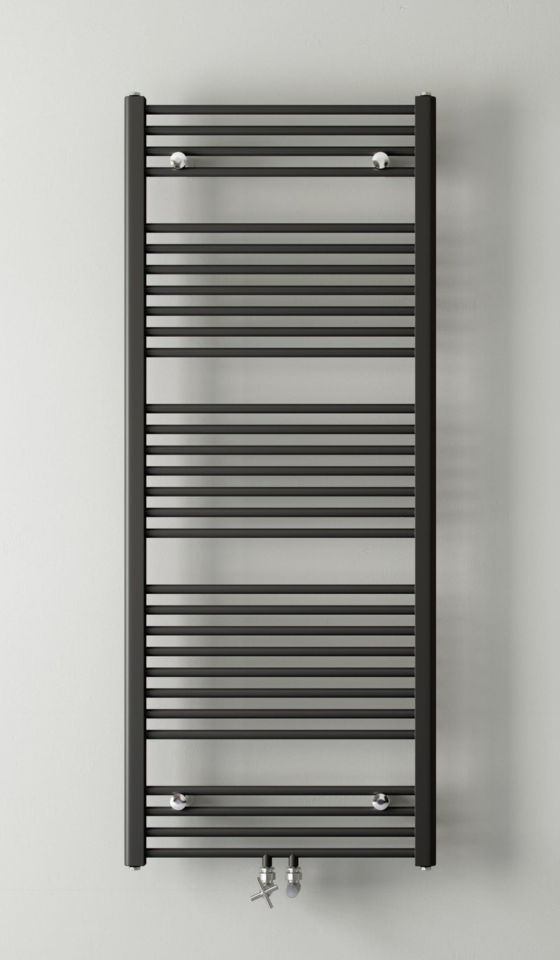 Instamat handdoekradiator Base mat zwart met aansluitset - 185 x 60 cm