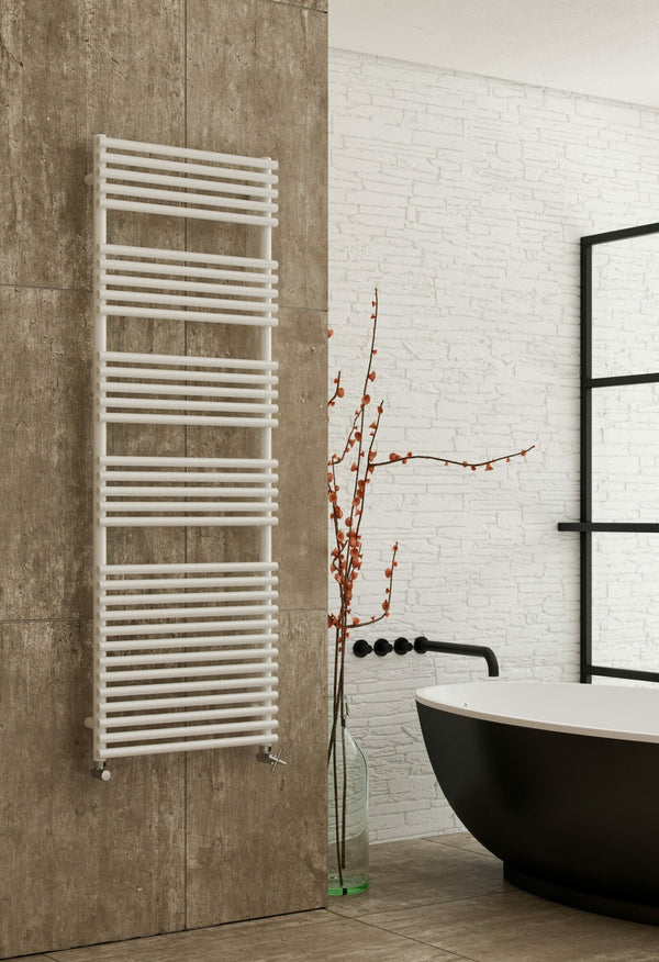 Instamat handdoekradiator Bologna glans wit met aansluitset - 152 x 50 cm