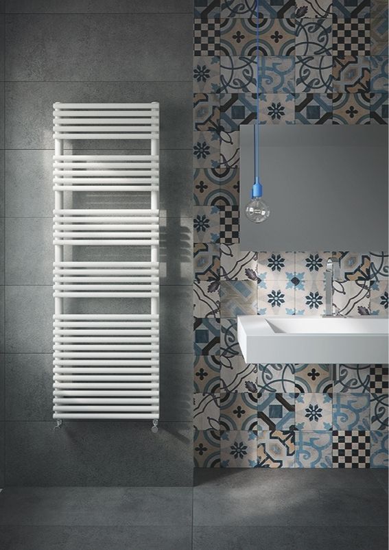 Instamat handdoekradiator Bologna mat wit met aansluitset - 152 x 60 cm