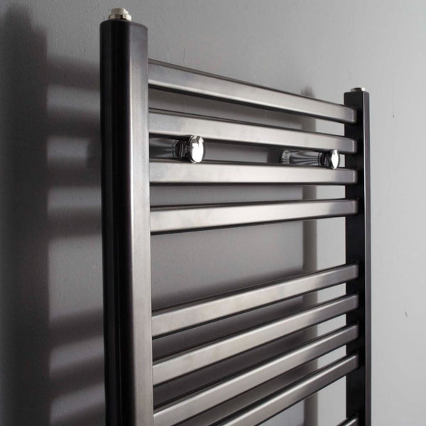 Instamat handdoekradiator Calda antraciet metallic met aansluitset - 185 x 60 cm