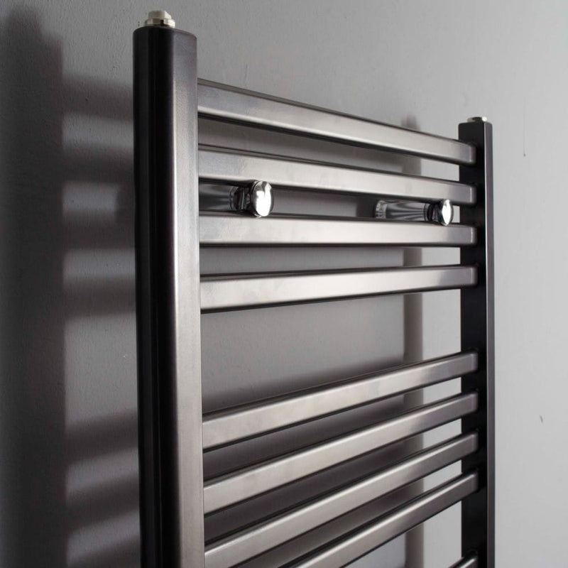 Instamat handdoekradiator Calda antraciet metallic met aansluitset - 126 x 45 cm