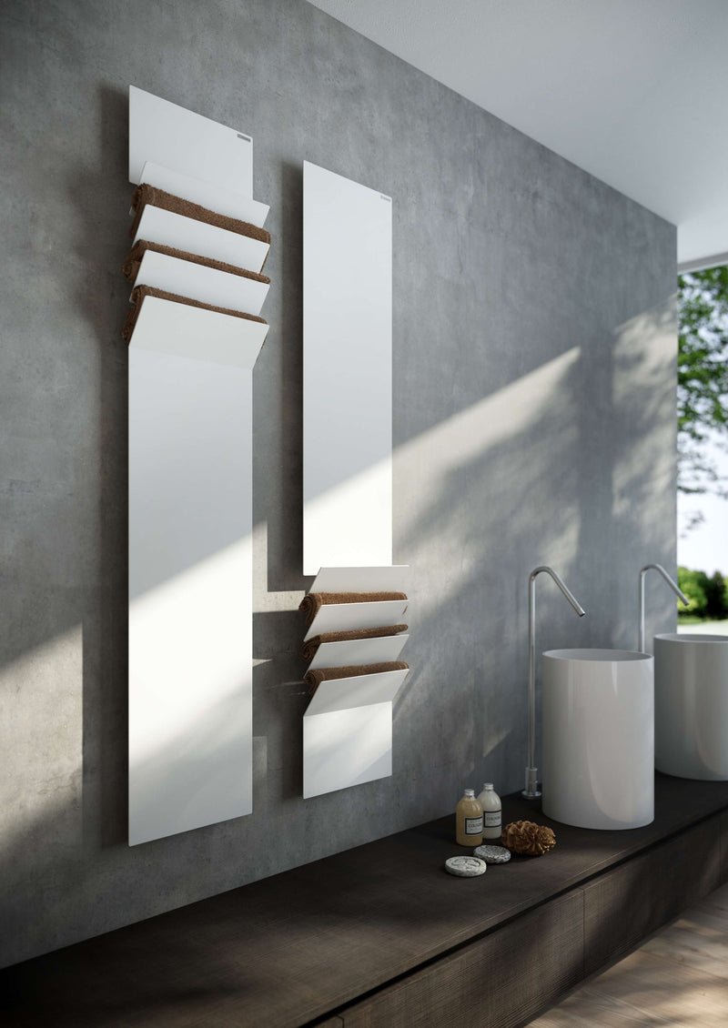 Instamat design radiator Flaps boven glans wit met aansluitset - 201 x 35 cm