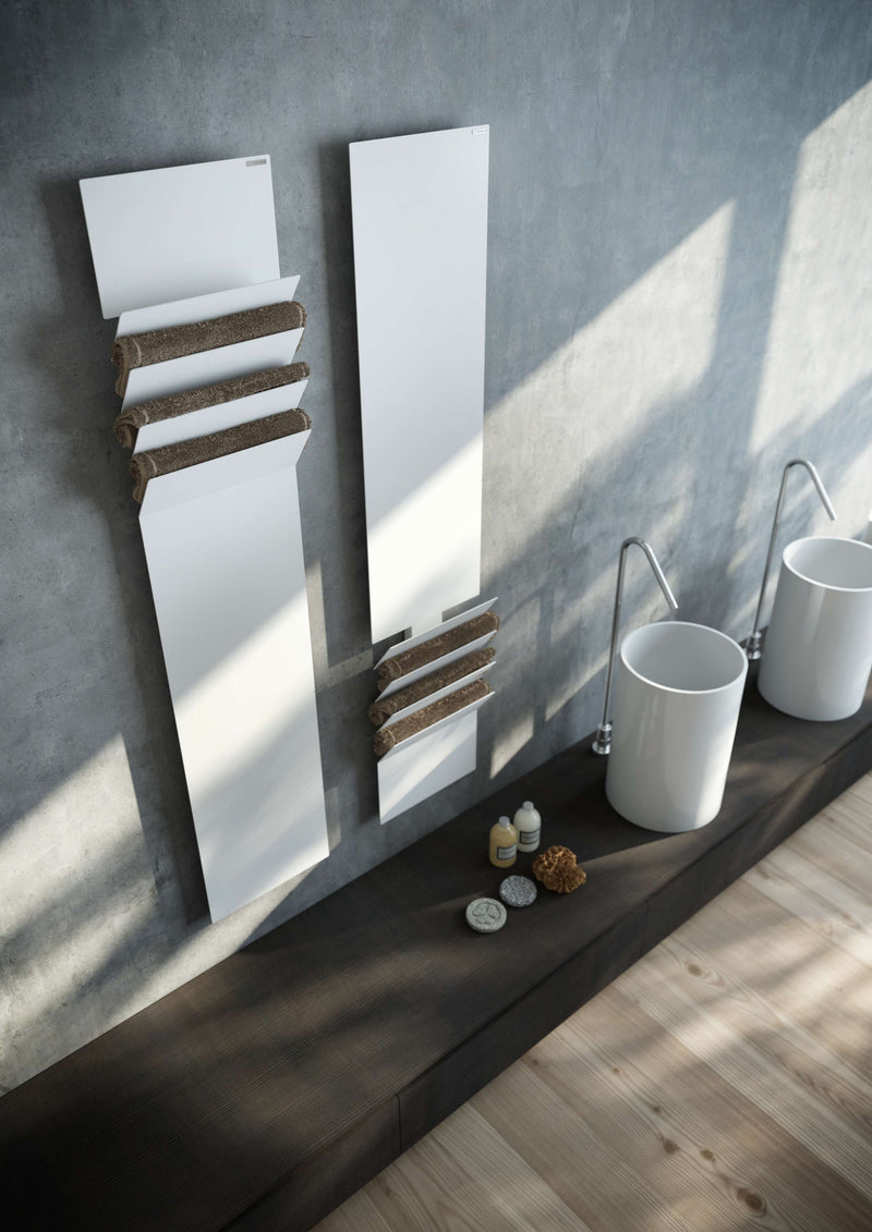 Instamat design radiator Flaps boven glans wit met aansluitset - 201 x 35 cm
