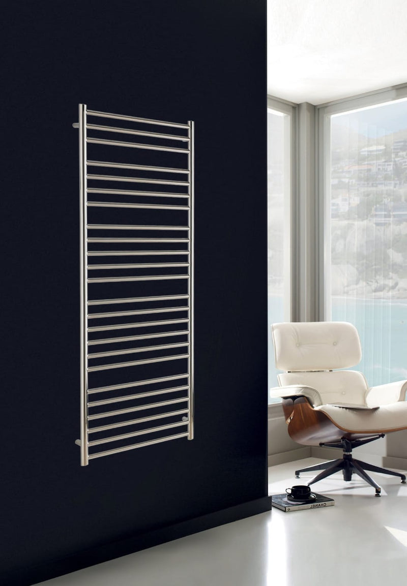 Blend handdoekradiator Nox geborsteld RVS met aansluitset - 80 x 60 cm