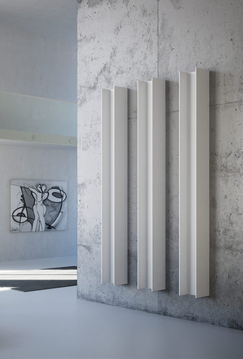 Instamat design radiator T2V glans wit met aansluitset - 121 x 23 cm