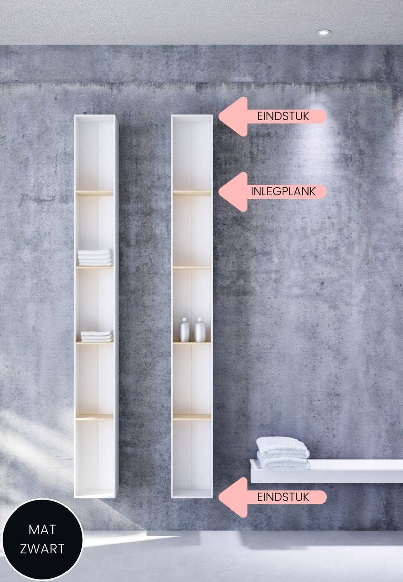 Instamat design radiator T2V mat zwart met aansluitset - 181 x 23 cm